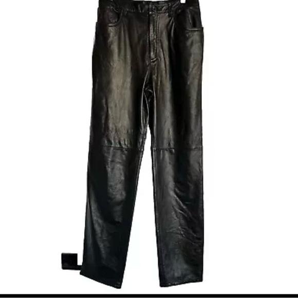 Black Leather Pants Jones New York Sport Women’s Straight Leg Size 8 - Picture 9 of 10